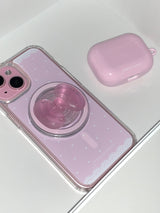 かわいいリボンの携帯電話グリップ - ピンク (MagSafe)