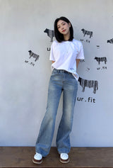 レギュラーセミブーツカットデニムパンツ code 25007