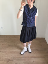 Layered Dot Hoodie Vest (2color)