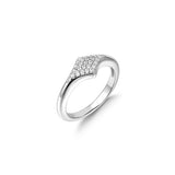 Pave Sparkle 925 Silver +Rhodium Ring R061-05H
