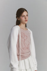 Fur Ribbon Bolero White