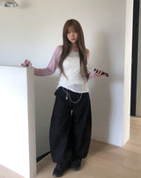 Porty Studded Belted Balloon Pants