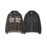 Vintage Two-Way Camo Hood Zip-Up