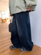 Kepan Lettering Wide Denim Pants