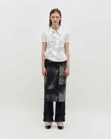Embroidered Graphic Jersey Skirt _ BLACK