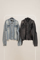 Poria Vintage Crop Denim Jacket