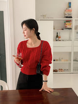 Merry Twisted Puff Square Knit (11color)