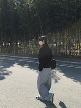 08 ベーシックピンタックワイドスウェットパンツ 4C