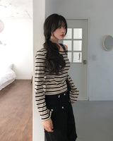 Pouch Multi Stripe One-Shoulder Long Sleeve