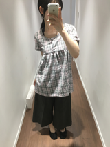 Dottie check short-sleeve blouse (3color)