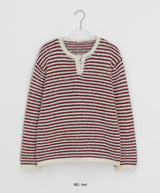 Malden Hairy Stripe Button Knit