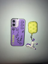 i hate glass silver bumper phone case (purple)