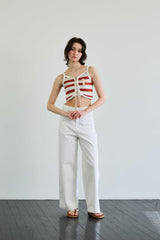 MIMI STRIPE SLEEVELESS / RED