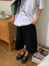 [unisex] ハチ ボーイフィット バミューダ デニムパンツ