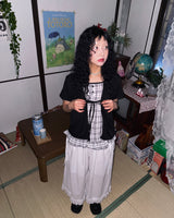 (2color) Frill Wide Ribbon Banding Pants