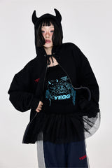 [BASIC] Devil Hoodie Black