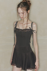 HEART RIBBON DRESS brown