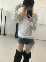 アイレットパンチングシャーリングロングTシャツ(4 color)