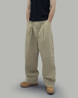Chiro Stitch Cotton Pants (Beige)