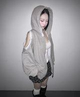 lace off hood zip-up (2colors)