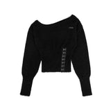フルッフィーコルセットワンショルダーニット [Black]
