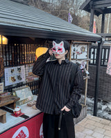 リニアストライプオーバーシャツ