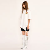 Asymmetric Belt T Shirt - White