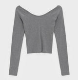 [MADE] Shabni V-neck Shirring Long-sleeved T-shirt