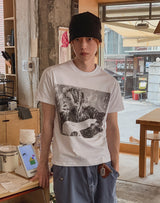 グランジ ヴィンテージ フォト プリント ショートスリーブ Tシャツ
