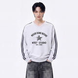 neverstar track v-neck sweatshirt (4color)