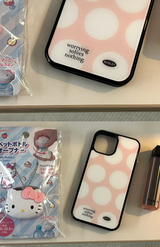 ホリデーガラスバンパーケース ( matte  / big dot pink)