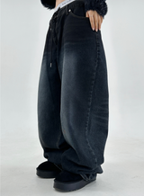 (BLUE BLACK🩵💘 / WIDE MAXI♥ / STRING ADJUSTABLE♥) ワイドジーンズ
