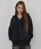 ws hood zip up (black)