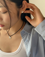 シフォンハートピアス (シルバー)