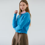 RVS Round Neck Cardigan Blue