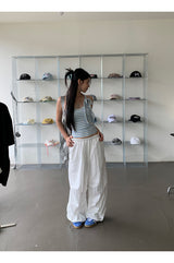 sky stripe strap sleeveless tee