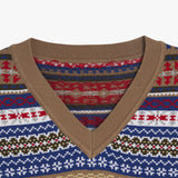 Stranger Regular Cotton V-Neck Vest (Beige)