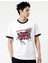 Essential Standard Short Sleeve Ringer T-shirt Union Horse White