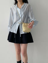 Tony See-through Wrap Balloon Fit Blouse