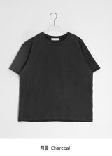 [unisex] スズナ ベーシック カラーマッチング ロールアップショートスリーブTシャツ