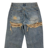 (Unisex) Vintage check denim pants