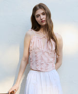 REVE CORSET SMOCKED TOP / PINK