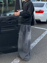 サイドタックビッグワイドバルーンデニム