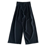 Grace Two-Tuck Button Wide Long Slacks