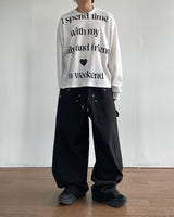 Spend Lettering Waffle Long Sleeve