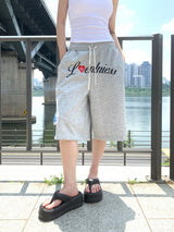 Y2K Ease Lettering Bermuda Pants (Gray)