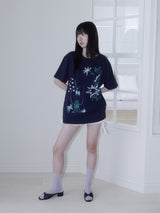 クレヨンフルーツTシャツ (アップルネイビー)