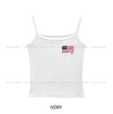 Vintage Stars and Stripe Ribbed Crop Sleeveless