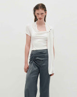 Cowl Neck Scarf T-Shirt _ WHITE