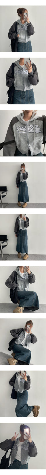 Dewdie Cropped Raglan Hooded Zip-Up